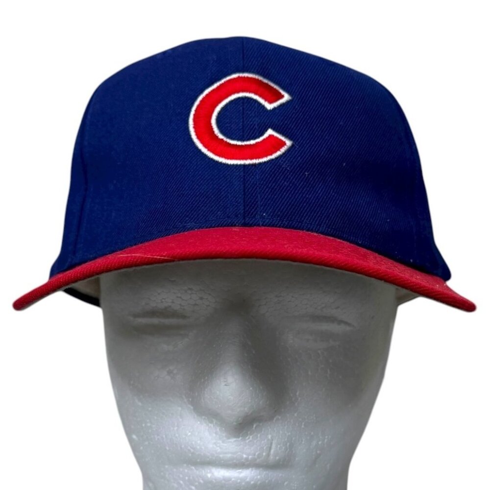 Vintage Logo New Era MLB Chicago Cubs Snapback Cap One Size Fits All Blue READ